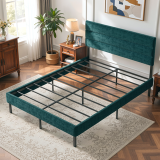 Sunvega Full Size Upholstered Platform Bed Frame With Headboard and 14'' Storage