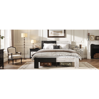 Sunvega Full Size Metal Platform Bed Frame with Headboard and Under Bed Storage