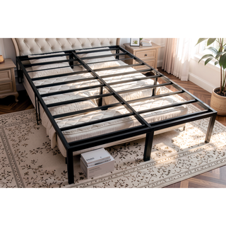 Sunvega Modern Twin Steel Heavy-Duty Platform Foundation with Under-Bed Storage