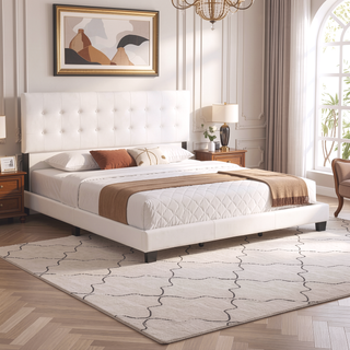 Sunvega Twin Bed Frame in Crisp White for Compact Living Areas