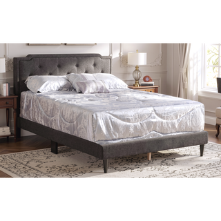 Sunvega Full Bed with Chic Tufted Headboard and Vibrant Blue Hue in One Box