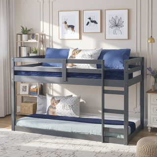 Sunvega Twin Loft Bed with Slats System and Right Facing Ladder in Espresso