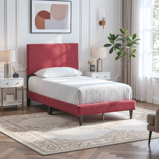 Sunvega White Faux Leather Upholstered Queen Bed with Adjustable Headboard