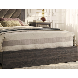Sunvega Contemporary California King Size Bed with V-Shaped Upholstered Headboard
