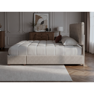 Sunvega Queen Upholstered Storage Bed with Drawers and Polyester Fabric