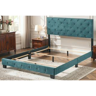 Sunvega Soft Green Transitional Style King Bed for Your Bedroom