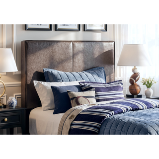 Sunvega Twin Size Upholstered Bed Frame with Leather Look Headboard