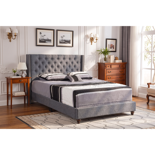 Sunvega Elegant Gray Full Upholstered Bed with Sturdy Frame for Modern Comfort