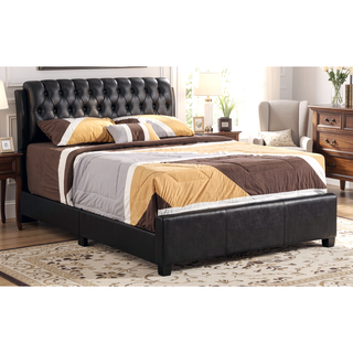 Sunvega Sleek Black Full Bed Frame With Contemporary Flair And Minimalist Design