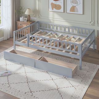 Sunvega Twin Size Daybed with Two Drawers Made of Solid Pine Wood