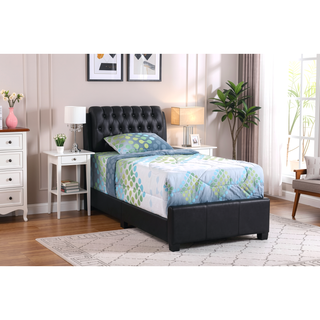 Sunvega Twin Bed with Sleek Black Finish and Modern Design for Bedroom