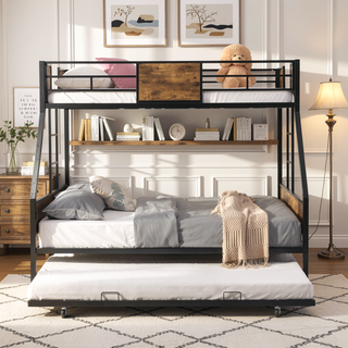 Sunvega Modern Metal Bunk Bed Frame with Strong Steel Structure for Bedroom