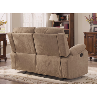 Sunvega Reclining Transitional Loveseat with Lumbar Support and Stainly Steel Base