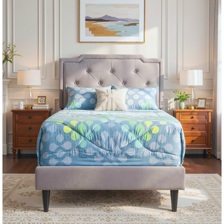 Sunvega Twin Bed Frame in Crisp White for Compact Living Areas