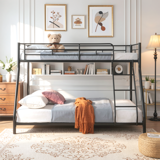 Sunvega Modern Metal Bunk Bed Frame with Strong Steel Structure for Bedroom