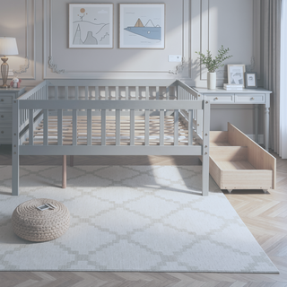 Sunvega Twin Size Daybed with Two Drawers Made of Solid Pine Wood