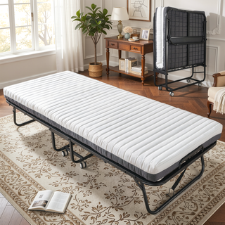 Sunvega Folding Bed with Memory Foam Mattress Included Portable Roll Away Guest Bed