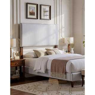 Sunvega Pink Faux Leather Tufted Panel Headboard with Adjustable Height