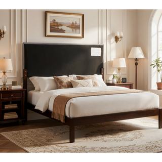 Sunvega Pink Faux Leather Tufted Panel Headboard with Adjustable Height