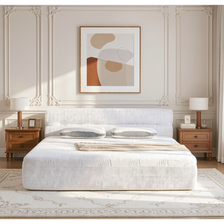Sunvega All-in-One Full Mattress and Bed Frame with Cooling Fabric for Living Room