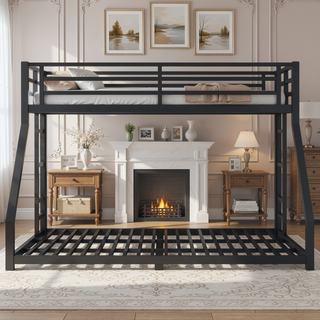 Sunvega Twin XL over Queen Metal Bunk Bed for Teens and Adults with Noise Reduction