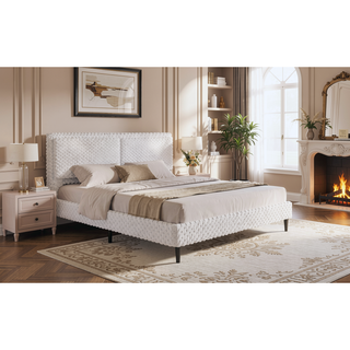 Sunvega Plush Soft Bed with Dual-Zone Backrest for Bedroom, Queen Size