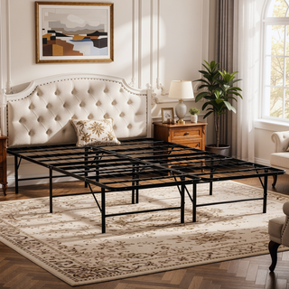 Sunvega Sturdy Metal Platform Bed Frame with Ample Under-Bed Storage