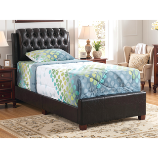 Sunvega Modern Dark Brown Twin Bed with Durable Construction for Bedroom