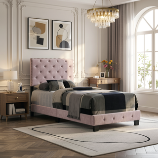 Sunvega Vibrant Pink Twin Bed For Kids With Durable Design And Easy Setup