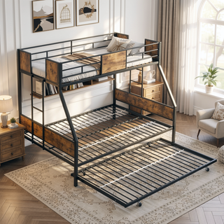 Sunvega Modern Metal Bunk Bed Frame with Strong Steel Structure for Bedroom
