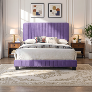 Sunvega Stylish Casual Gray Queen Bed Frame with Durable Support