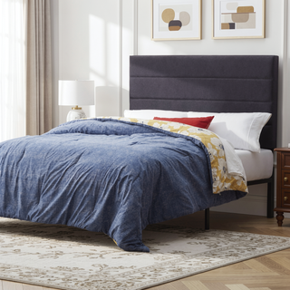 Sunvega Classic Horizontal Channel Upholstered Headboard with Geometric Tufting for Queen Bed