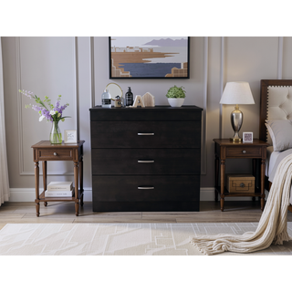 Sunvega Melia Three Drawer Dresser with Superior Top and Metal Hardware