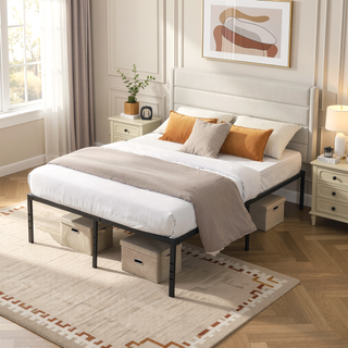 Sunvega Heavy Duty Twin Size Metal Bed Frame with Reinforced Steel Slats