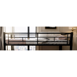 Sunvega Twin Over Twin Metal Bunk Bed with Ladders & Guardrail for Kids Boys Girls