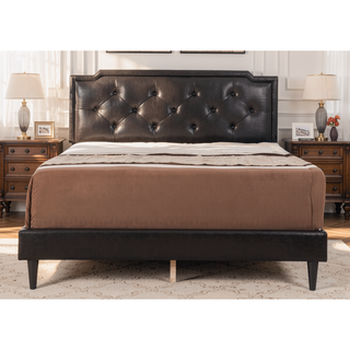 Sunvega Full Bed with Chic Tufted Headboard and Vibrant Blue Hue in One Box