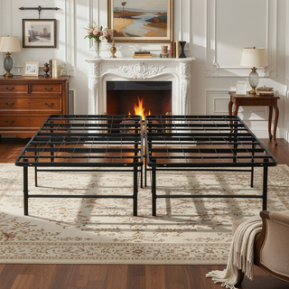 Sunvega Sturdy Metal Platform Bed Frame with Ample Under-Bed Storage