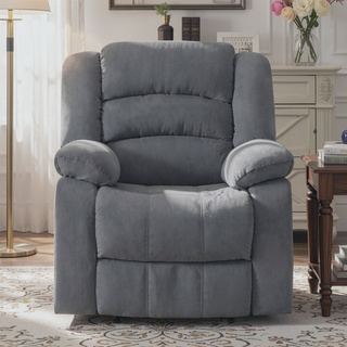 Sunvega Microfiber Fabric Recliner Chair with Lumbar Support and Stainless Steel Base