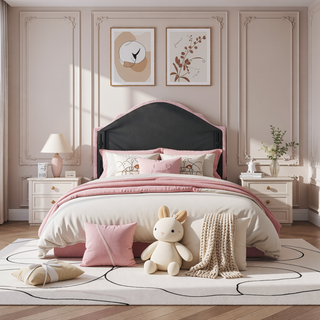 Sunvega Upholstered Twin Size Headboard with Button Tufted Diamond Stitch and Nailhead Trim
