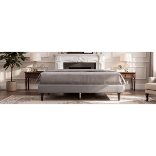Sunvega Stylish Casual Gray Queen Bed Frame with Durable Support