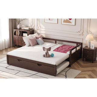 Sunvega Extending Daybed with Trundle for Spontaneous Guests from Twin to King Size