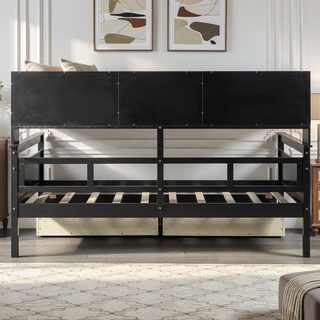 Sunvega Twin Size Daybed with Wood Slat Support, Bedside Shelf, and Two Drawers