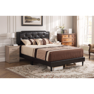 Sunvega Full Bed with Chic Tufted Headboard and Vibrant Blue Hue in One Box