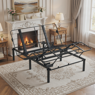 Sunvega Zero-Clearance Adjustable Bed Base Frame with Dual USB Ports for Queen Size