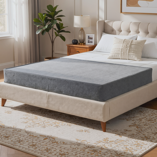 Sunvega Foldable Metal Bed Base with Removable Linen Cover for Cal King Mattress