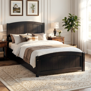 Sunvega White Twin Size Wood Platform Bed with Trundle for Maximized Space