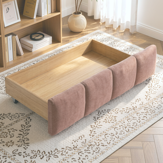 Sunvega Modern King Size Upholstered Bed with Storage Drawers and Soft Chenille Fabric