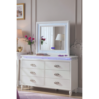 Sunvega Glamorous Alluring Luxurious Dresser with Builtin LED Felt Line Drawers