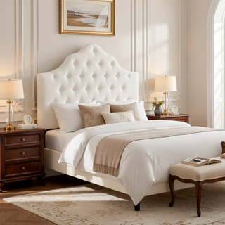 Sunvega Upholstered Queen Headboard with Adjustable Height and Durable Metal Legs