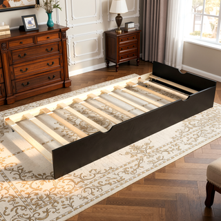 Sunvega Twin Size Daybed with Hideaway Trundle Bed and Sturdy Solid Wood Frame